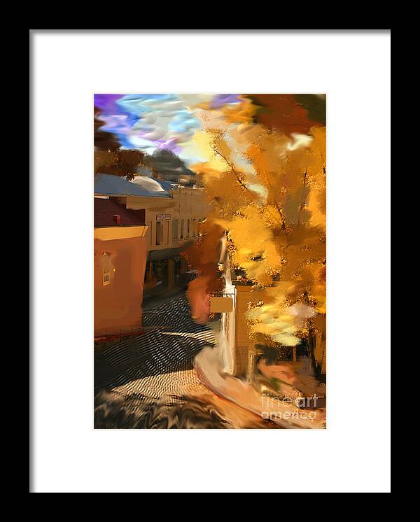 Nevada City Framed Print featuring the digital art Nevada City in Fall by Lisa Redfern