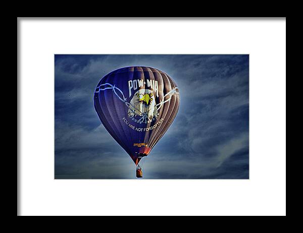 Hot Air Balloon Framed Print featuring the digital art Never Forget by Gary Baird