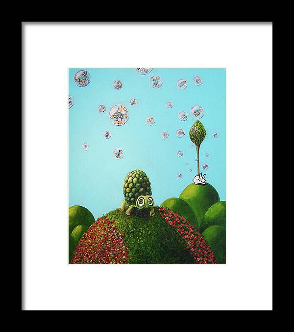 Turtle Framed Print featuring the painting Never Give Up by Mindy Huntress