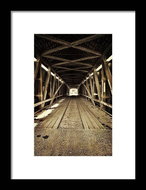 Covered Bridge Framed Print featuring the photograph Nevins Bridge by Joanne Coyle