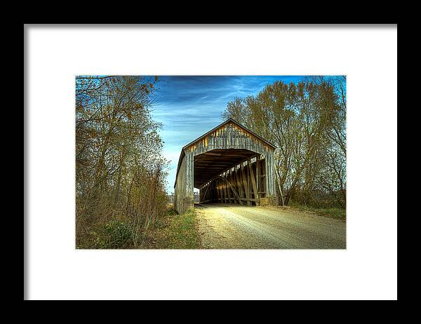 Parke Framed Print featuring the photograph Nevins Covered Bridge by Jack R Perry