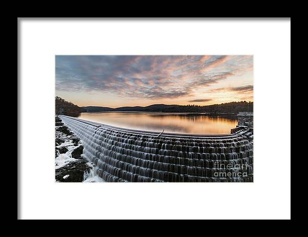 New Croton Dam Framed Print featuring the photograph New Croton Dam at Sunrise by Zawhaus Photography