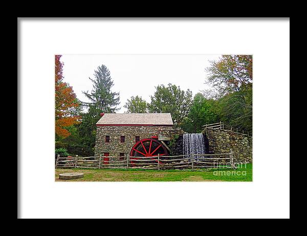 Grist Mill Framed Print featuring the photograph New England Grist Mill by Beth Myer Photography