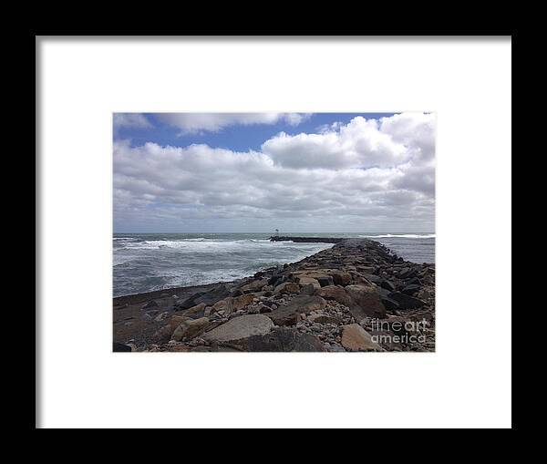 Bay Framed Print featuring the photograph New England Jetty by Barbara Von Pagel