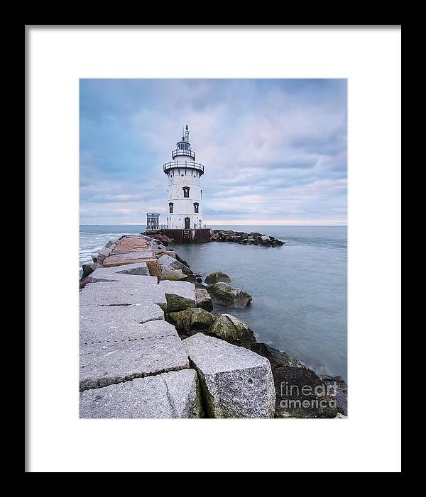 Borough Of Fenwick Framed Print featuring the photograph New England Lighthouse - Granite and Smith Iron by JG Coleman