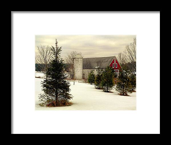 Farm Framed Print featuring the photograph New Hampshire barn by Janice Drew