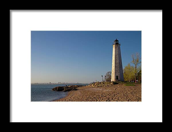 Lighthouse Framed Print featuring the photograph New Haven lighthouse by David Freuthal