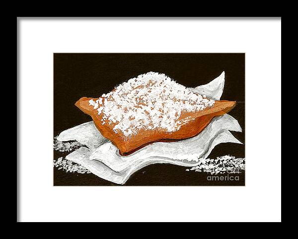 New Orleans Framed Print featuring the painting New Orleans Beignet by Elaine Hodges