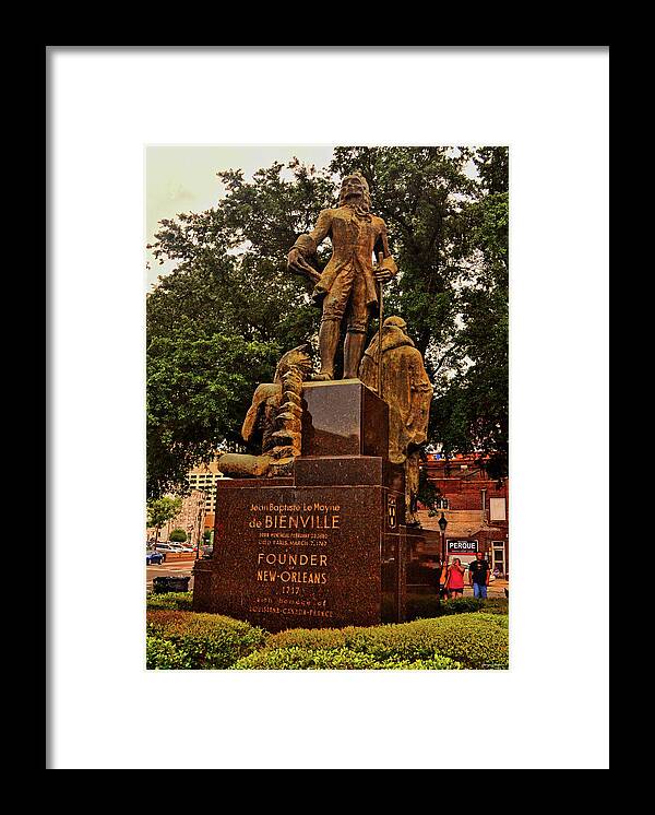 Statue Framed Print featuring the photograph New Orleans Founder Statue 002 by George Bostian