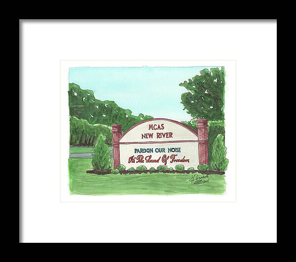 Mcas New River Framed Print featuring the painting New River Welcome by Betsy Hackett