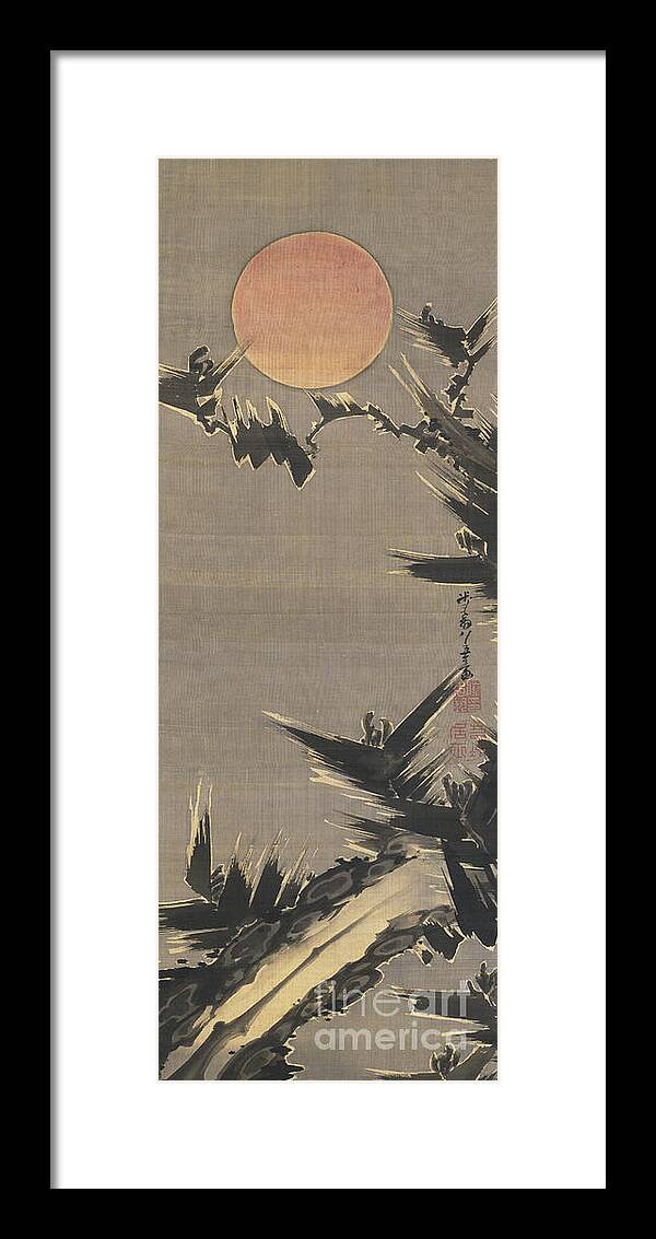 New Year's Sun Framed Print featuring the painting New Year's Sun, 1800 by Ito Jakuchu