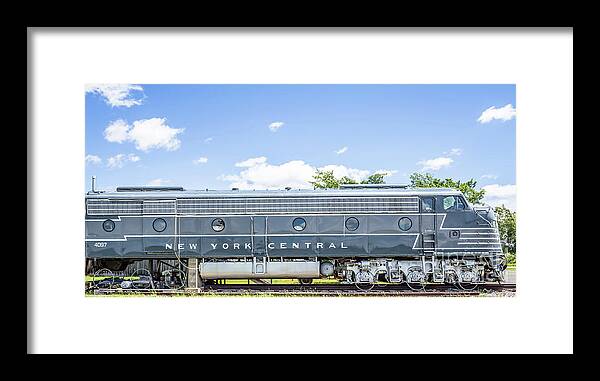 ‎diesel Locomotive Framed Print featuring the photograph New York Central System Locomotive Vintage 3 by Edward Fielding