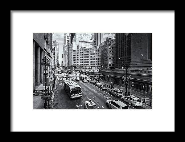 Clarence Holmes Framed Print featuring the photograph New York City 42nd Street Traffic IV by Clarence Holmes