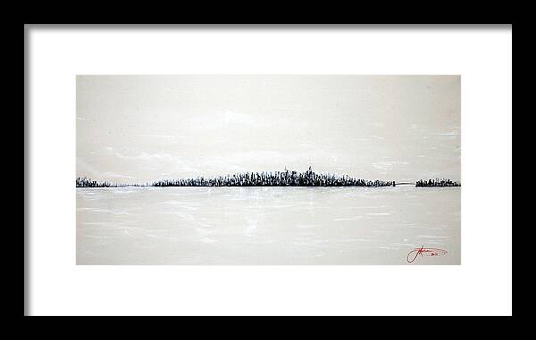 Prints Framed Print featuring the painting New York City Skyline 48 by Jack Diamond
