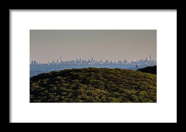 Hudson Valley Framed Print featuring the photograph New York City Skyline From The Top of Bear Mountain by John Morzen