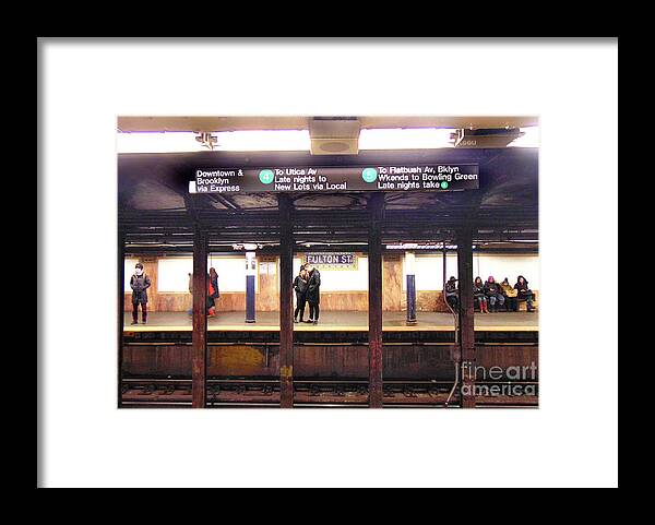  Framed Print featuring the digital art New York Subway by Darcy Dietrich