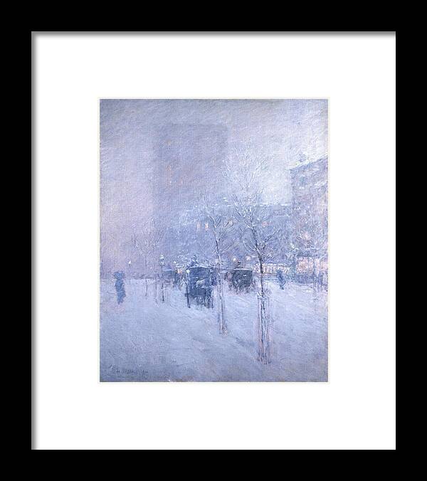Frederick Childe Hassam (american Framed Print featuring the painting New York Winter by MotionAge Designs