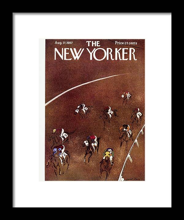 Steeplechase Framed Print featuring the painting New Yorker August 17 1957 by Garrett Price