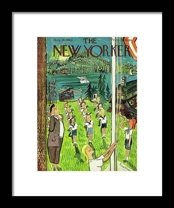 Children Framed Print featuring the painting New Yorker August 21, 1943 by Ludwig Bemelmans