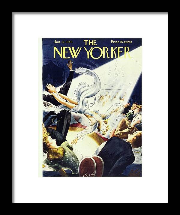 Dancers Framed Print featuring the painting New Yorker January 12 1946 by Constantin Alajalov