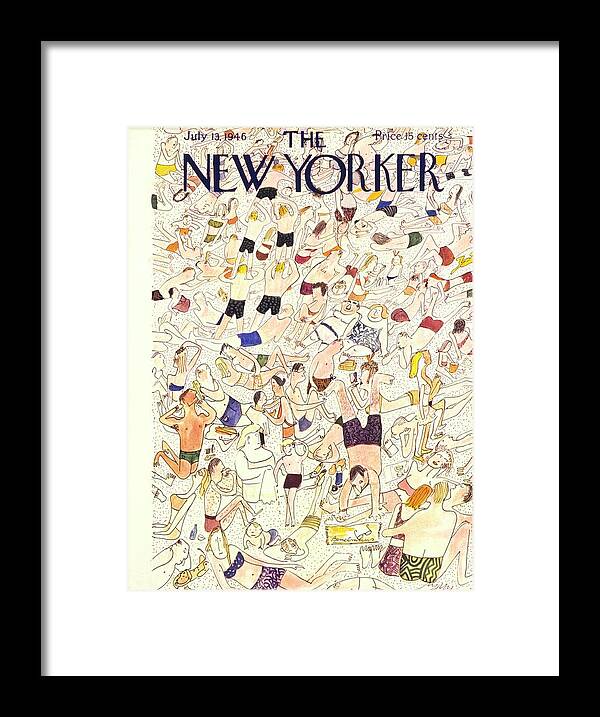Illustration Framed Print featuring the drawing New Yorker July 13 1946 by Ludwig Bemelmans