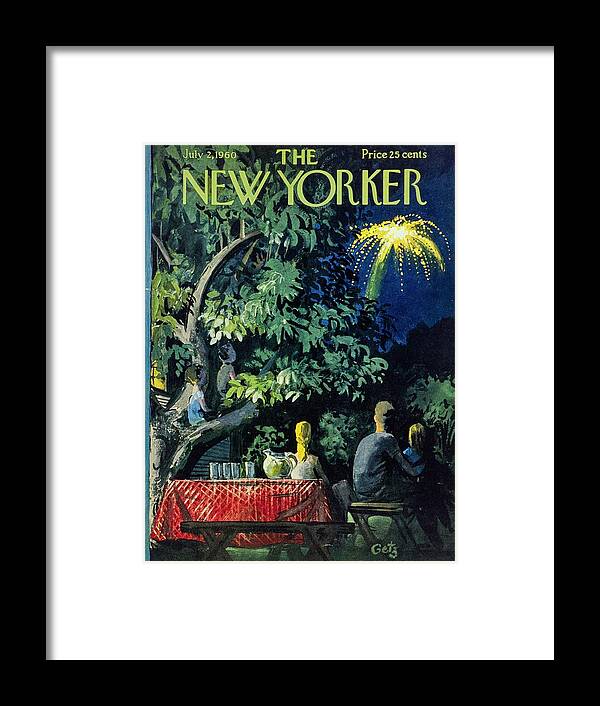 Illustration Framed Print featuring the painting New Yorker July 2 1960 by Arthur Getz