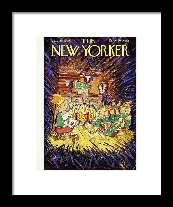 Illustration Framed Print featuring the painting New Yorker July 30 1949 by Ludwig Bemelmans