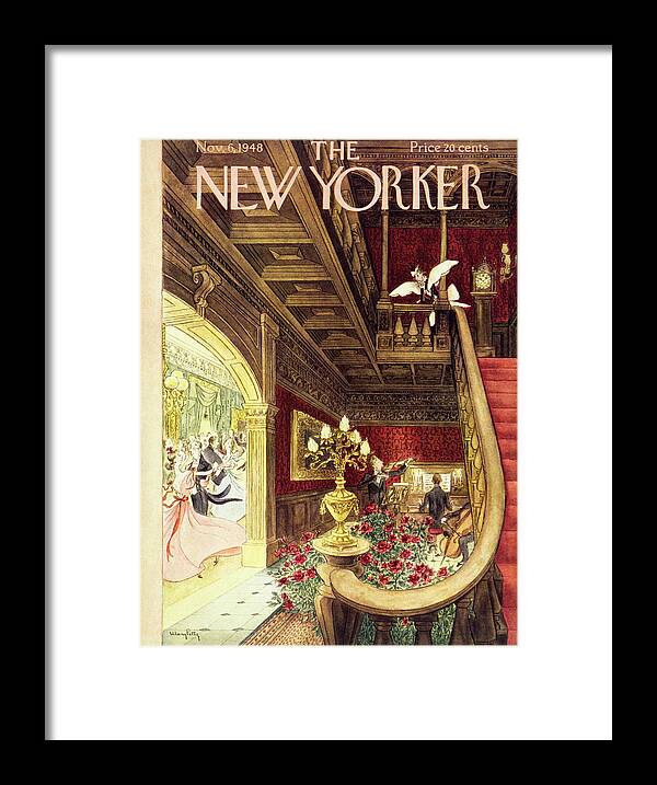 Illustration Framed Print featuring the painting New Yorker November 6, 1948 by Mary Petty
