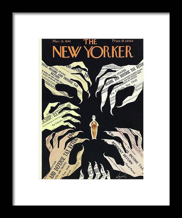 Income Tax Framed Print featuring the painting New Yorker March 15 1941 by Constantin Alajalov