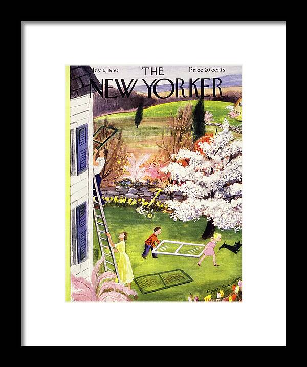 Family Framed Print featuring the painting New Yorker May 6 1950 by Roger Duvoisin