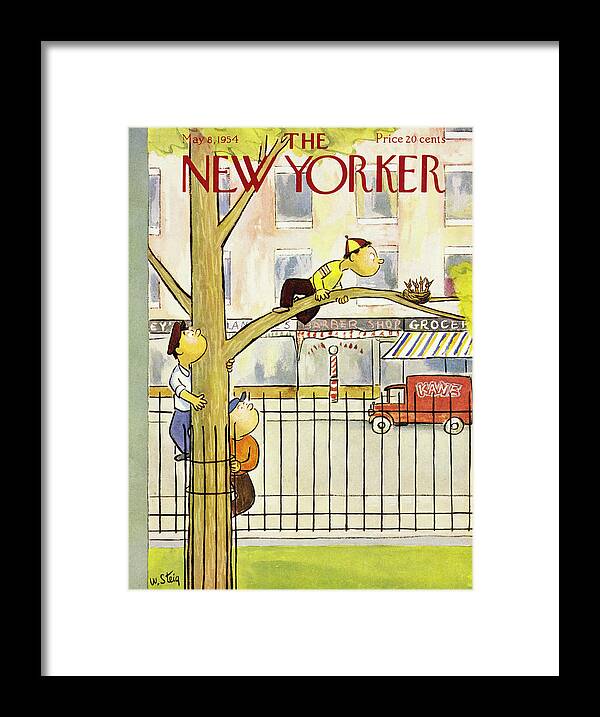 Children Framed Print featuring the painting New Yorker May 8 1954 by William Steig