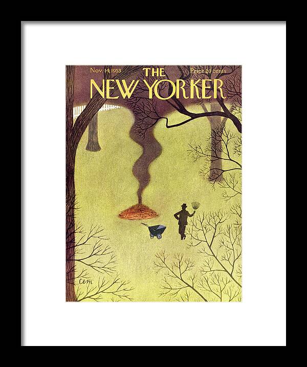 Man Framed Print featuring the painting New Yorker November 14 1953 by Charles E Martin