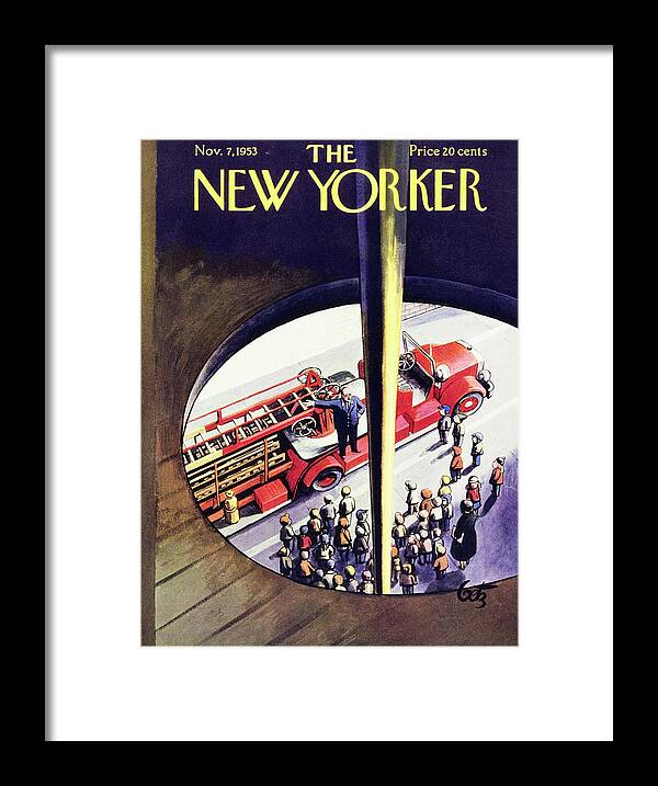 Firehouse Framed Print featuring the painting New Yorker November 7 1953 by Artur Getz