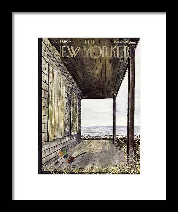 Boarded Up Framed Print featuring the painting New Yorker October 23 1954 by Roger Duvoisin