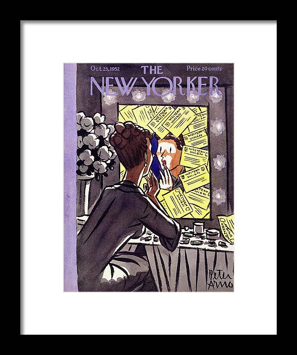 Illustration Framed Print featuring the painting New Yorker October 25 1952 by Peter Arno