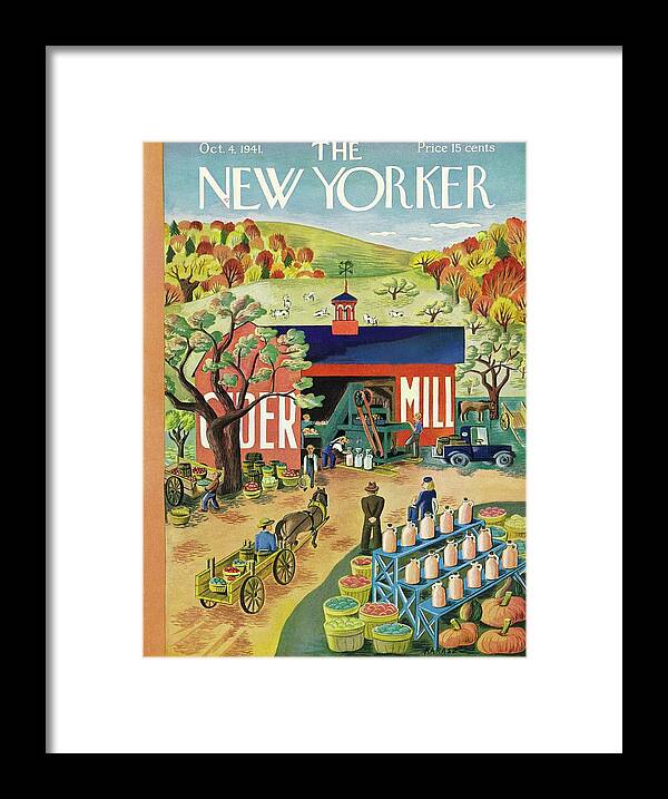 Cider Mill Framed Print featuring the painting New Yorker October 4 1941 by Ilonka Karasz