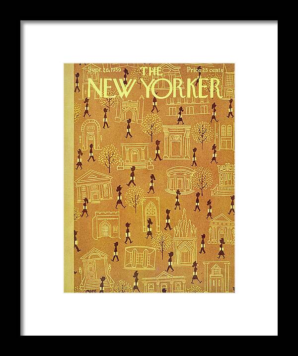 Students Framed Print featuring the painting New Yorker September 26 1959 by Charles Martin