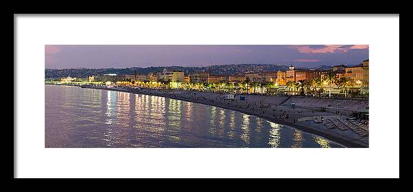 Nice Framed Print featuring the photograph Nice at night by Nigel R Bell