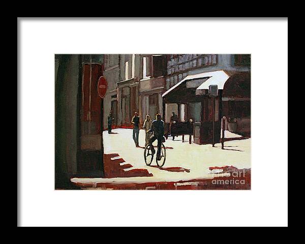 Oil Painting Framed Print featuring the painting Nice rue by Tate Hamilton