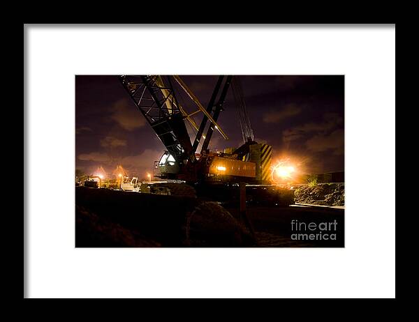 Build Framed Print featuring the photograph Night Crane by Jorgo Photography
