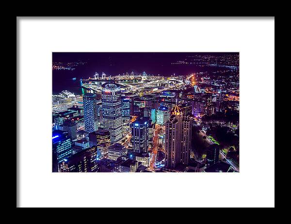 Auckland Framed Print featuring the photograph Night in the city by Martin Capek