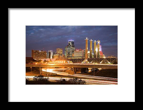 Kansas City Framed Print featuring the photograph Night KC by Ryan Heffron