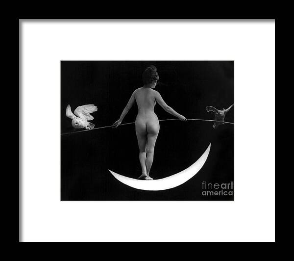 Erotica Framed Print featuring the photograph Night, Nude Model, 1895 by Science Source