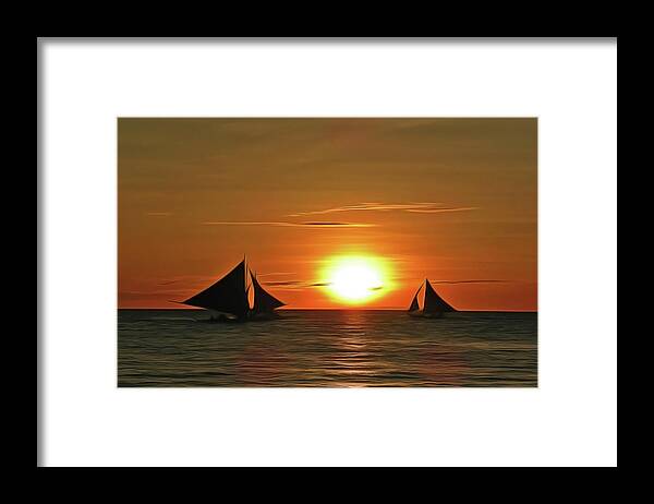 Night Sail Framed Print featuring the painting Night Sail by Harry Warrick