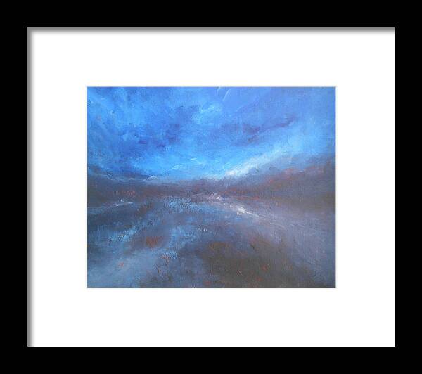 Abstract Framed Print featuring the painting Night Sky by Jane See