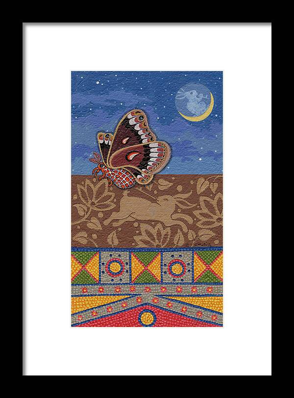 Native American Paintings Framed Print featuring the painting Nightime - Tipiskaw, Cree by Chholing Taha