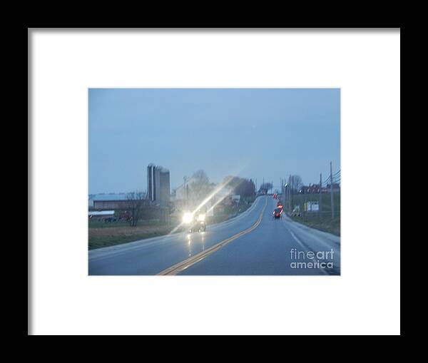 Amish Framed Print featuring the photograph Nightime Travel by Christine Clark