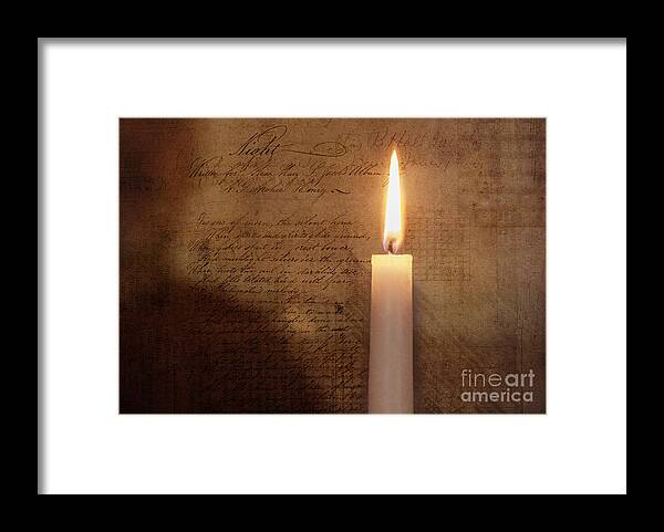 Night Framed Print featuring the mixed media Night's Candle by Terry Rowe