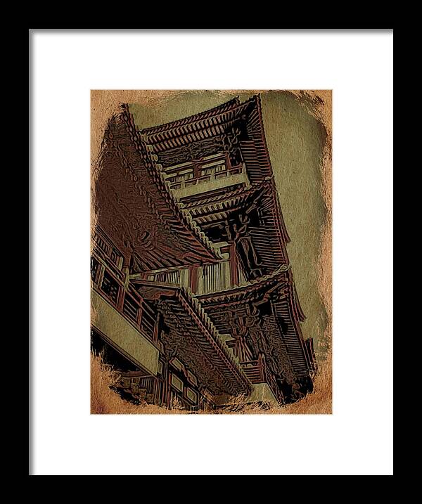Nihon Kenchiku Framed Print featuring the photograph Nihon kenchiku by Mark J Dunn