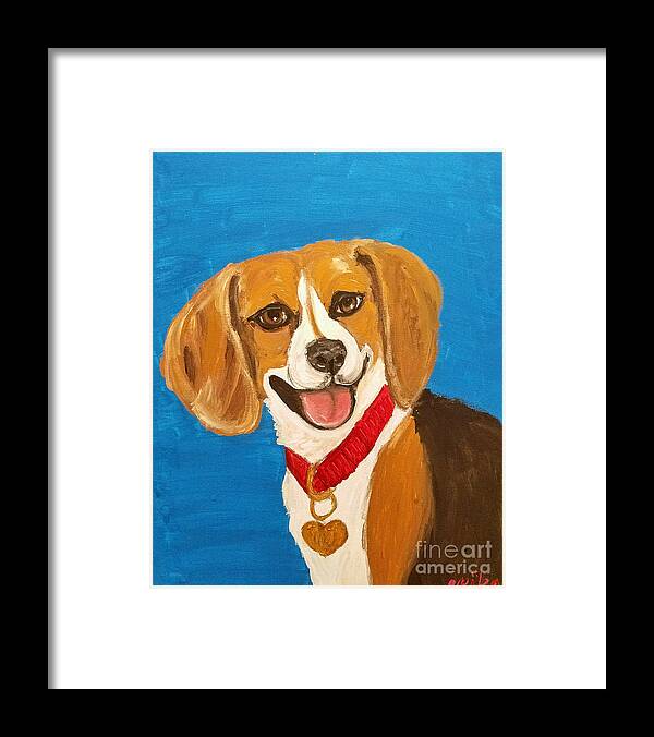 Pet Portrait Framed Print featuring the painting Niki Date With Paint Nov 20th by Ania M Milo